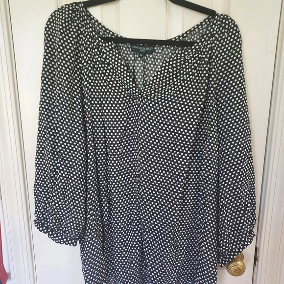 Cynthia Rowley Tops - Cynthia Rowly 3/4 Sleeve Polka-dot Blouse